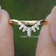 Front view of Baguette And Round Moissanite Chevron Band 