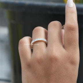 [Half Eternity Band Crafted With Baguette Cut Stones]-[Golden Bird Jewels]