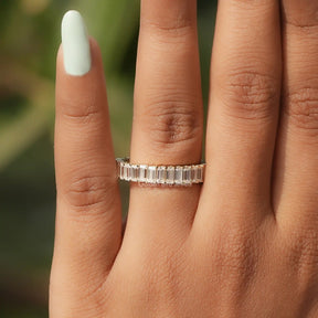 Baguette Cut Lab Diamond Full Eternity Band