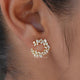 [Baguette Cut Moissanite Sideway Spiral Hoop Earrings]-[Golden Bird Jewels]