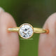 Bezel Set Old European Round Moissanite Ring