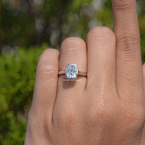 Bezel Set Old Mine Cushion Lab Diamond Ring