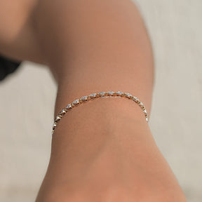 Bezel Set Pear Shaped Lab Diamond Tennis Bracelet
