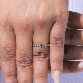 Bezel Set Round Moissanite Full Eternity Band