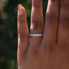 View of Round Diamond Eternity Wedding Band In White Gold