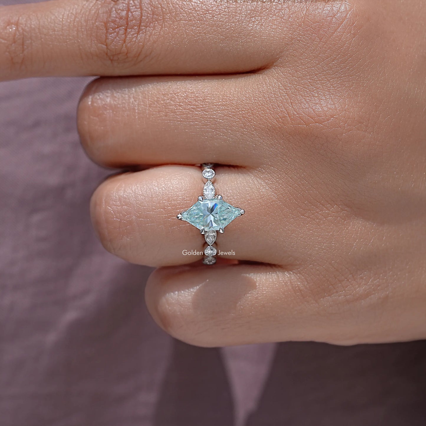 Dutch Marquise Moissanite Gemstone Engagement Ring