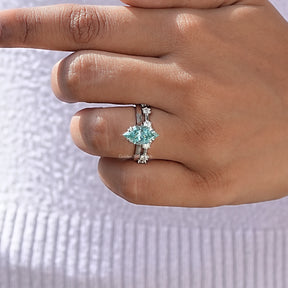 View of Dutch Marquise Cut Moissanite Ring Set In finger