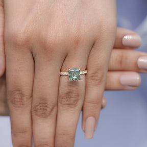Cushion Cut Moissanite Engagement Ring