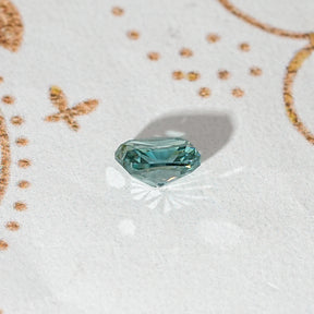 Blue Green Elongated Cushion Loose Moissanite