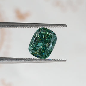 Blue Green Elongated Cushion Loose Moissanite