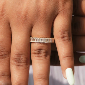 Baguette Cut Lab Diamond Full Eternity Band