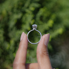 Marquise Cut Moissanite Hidden Halo Wedding Ring