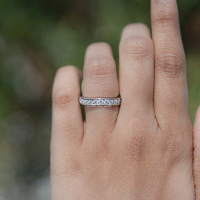Round Cut Channel Set Moissanite Wedding Band
