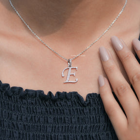 Round Cut Moissanite E Letter Pendant