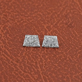 View of Brilliant Trapezoid Cut Loose Diamond Pair In White