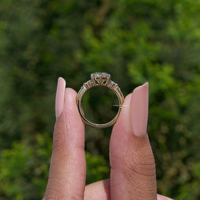 Bypass Shank Marquise Cut Lab Grown Accent Ring