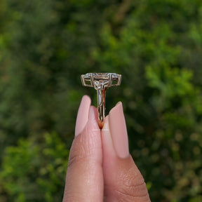 Bypass Shank Marquise Cut Lab Grown Accent Ring