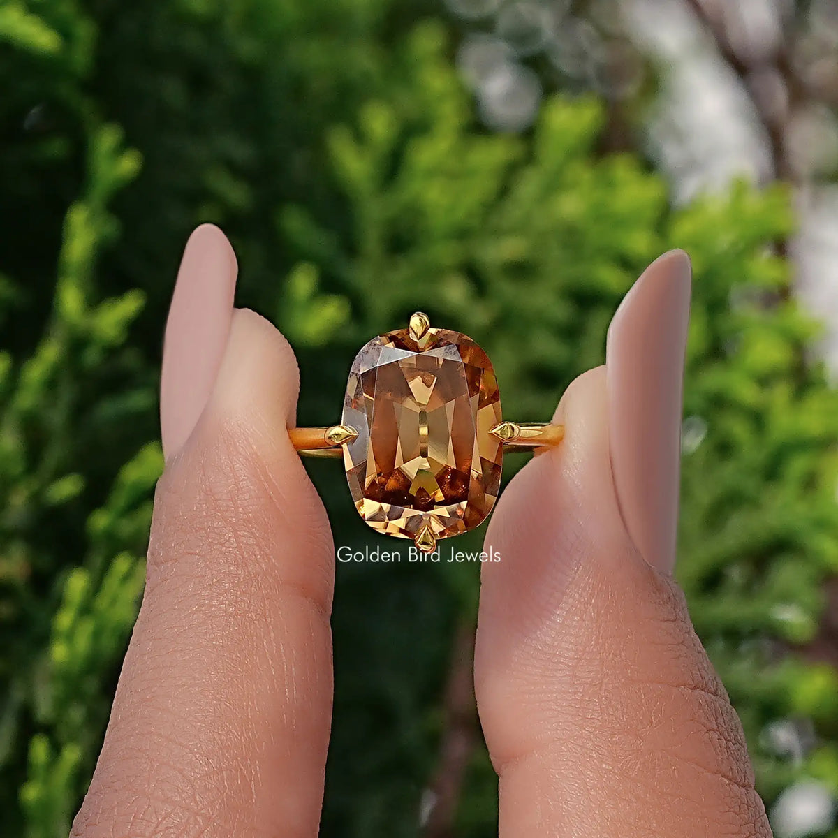 Old Mine Cushion Solitaire Moissanite Ring