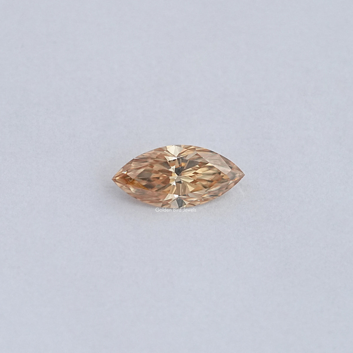 View Of Champagne Marquise cut loose moissanite 