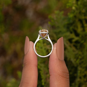 Champagne Oval Shape Moissanite Ring