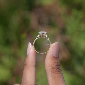 Old European Round Moissanite Accent Ring