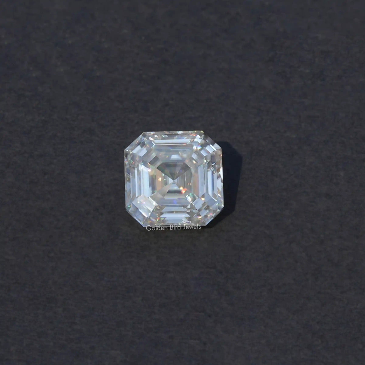 [Front view of asscher cut loose stone]-[Golden Bird Jewels]