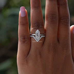 Hexagon Cut Moissanite Ring In finger