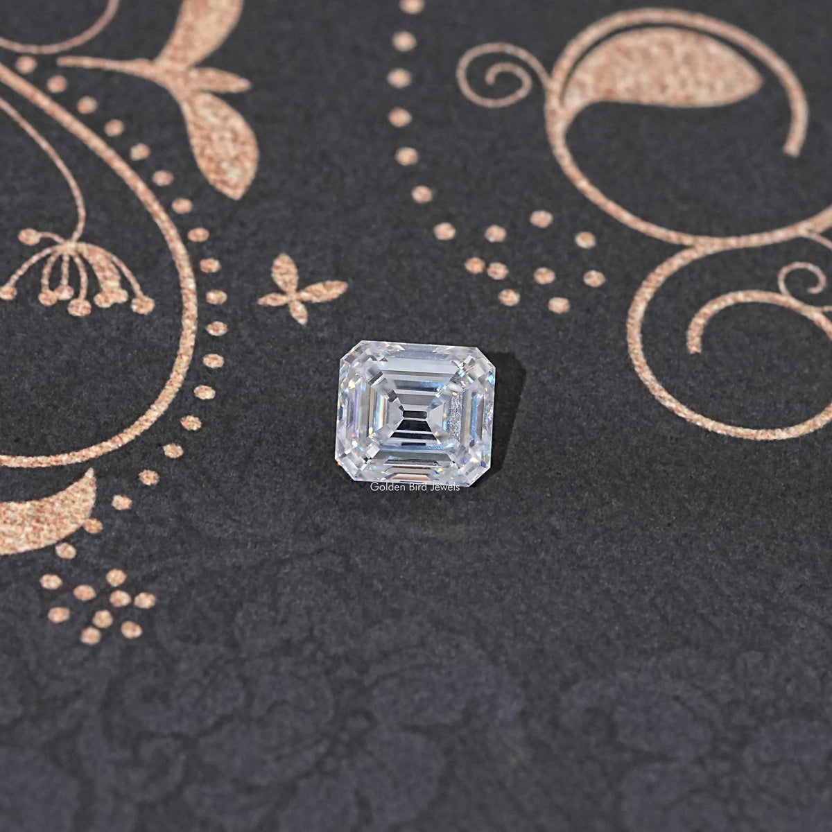 Front View Of Old Mine Asscher Cut Loose Moissanite