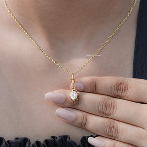 Colorless Old Mine Cut Cushion Moissanite Pendant
