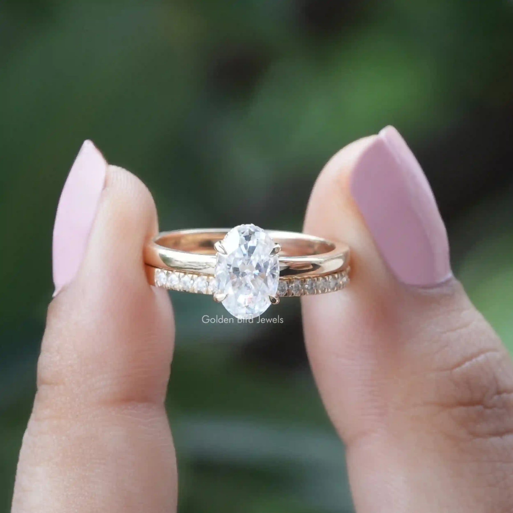 Oval wedding ring set discount