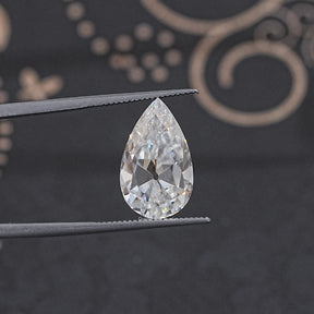 Detailed View Of Old Mine Pear Cut Loose Moissanite Stone