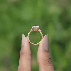 Criss Cut Moissanite Three Stone Ring