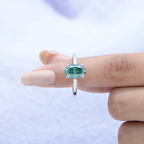 View Of Oval Cut Moissanite Solitare Engagement Ring 
