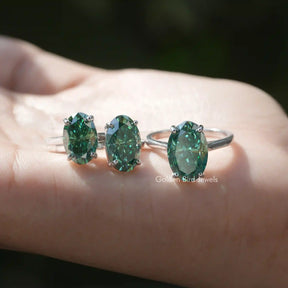 [This moissanite ice oval cut ring set in prong setting]-[Golden Bird Jewels]