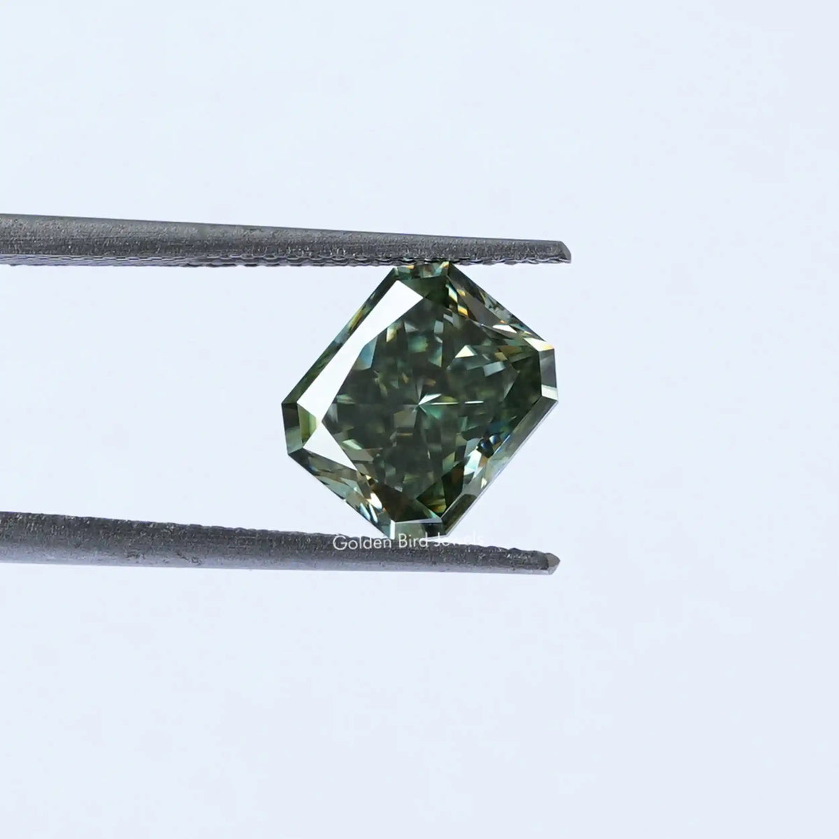 [Crushed Ice Radiant Cut Moissanite Loose Stone]-[Golden Bird Jewels]