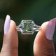 Crushed Ice Radiant Moissanite Engagement Ring