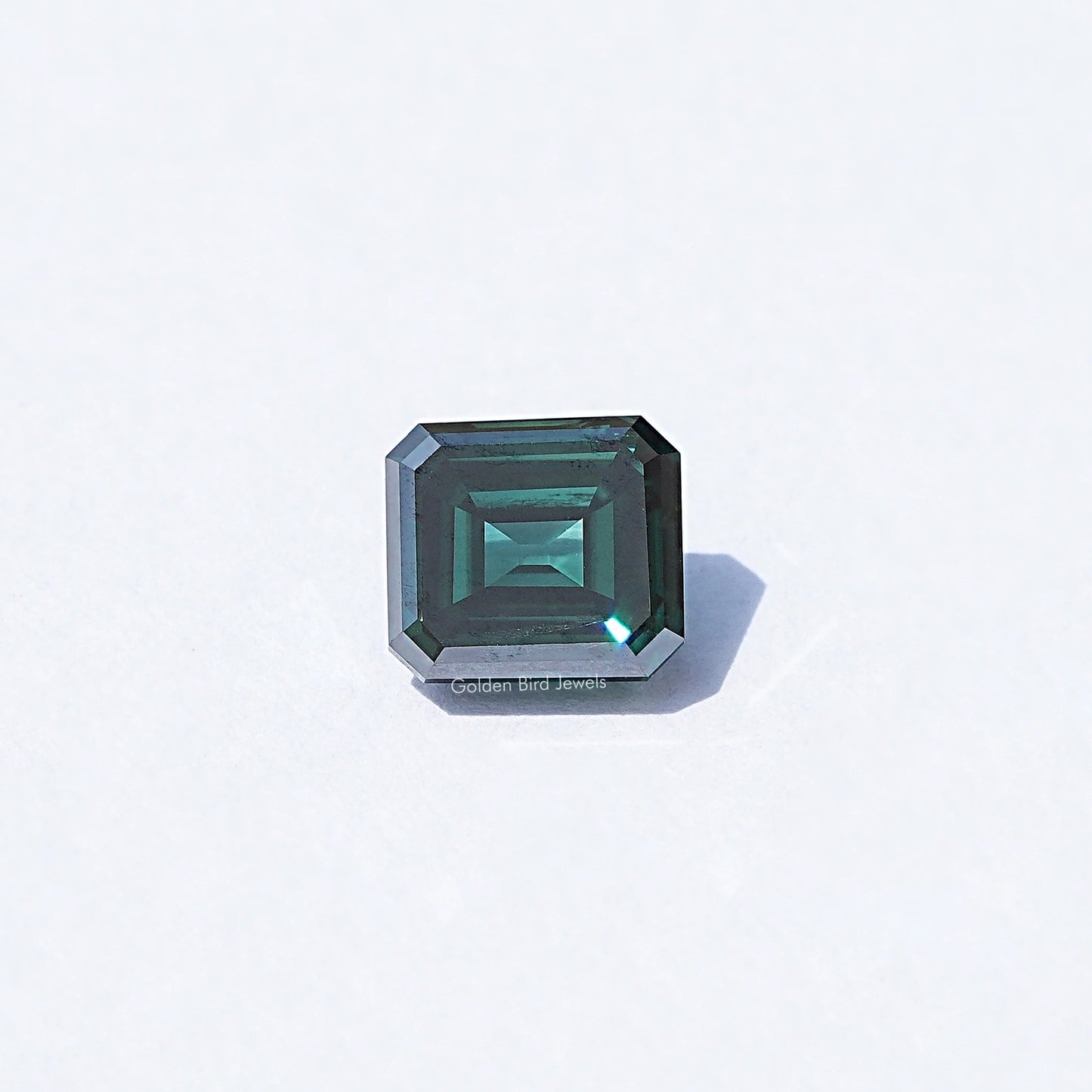 Dark Green Old Mine Asscher Loose Moissanite