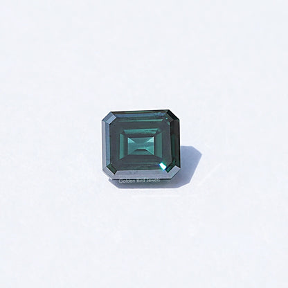 Dark Green Old Mine Asscher Loose Moissanite