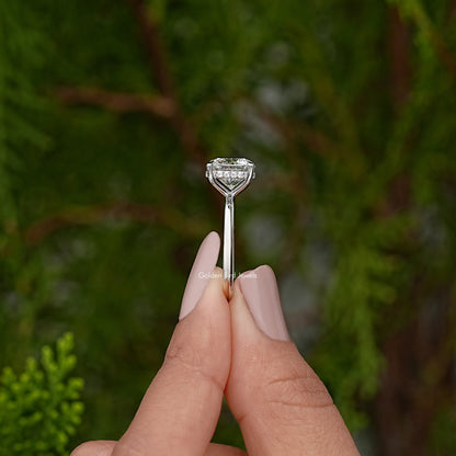 Cushion Cut Moissanite Solitaire Engagement Ring