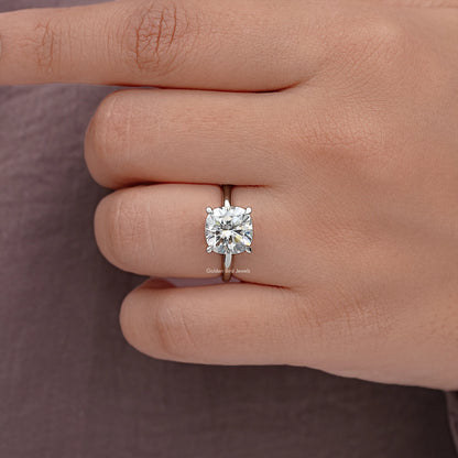 Cushion Cut Moissanite Solitaire Engagement Ring