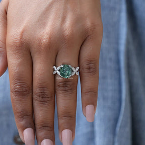 Cushion And Marquise Cut Moissanite Ring