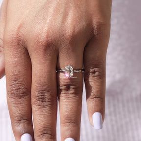 [Old Mine Cushion Cut Moissanite Ring In VVS Clarity]-[Golden Bird Jewels]