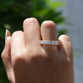 Cushion Cut Full Eternity Wedding Band