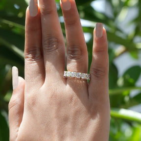 Cushion Cut Full Eternity Wedding Band