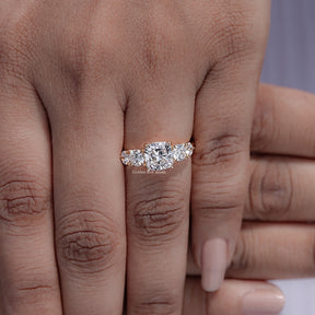 Cushion Cut Lab Diamond Five Stone Ring