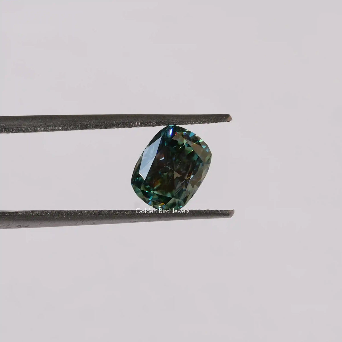View Of Blue Green Cushion Cut Loose