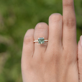 Cushion Cut Moissanite Engagement Ring