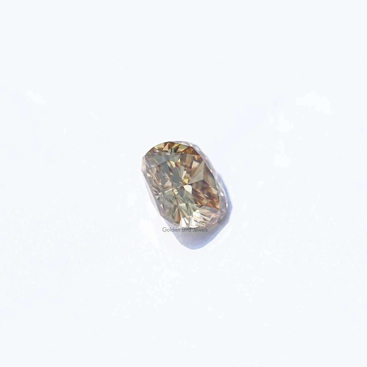 [Front view of cushion cut loose moissanite]-[Golden Bird Jewels]