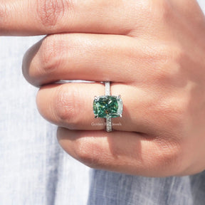 Cushion Cut Moissanite Wedding Ring In White Gold