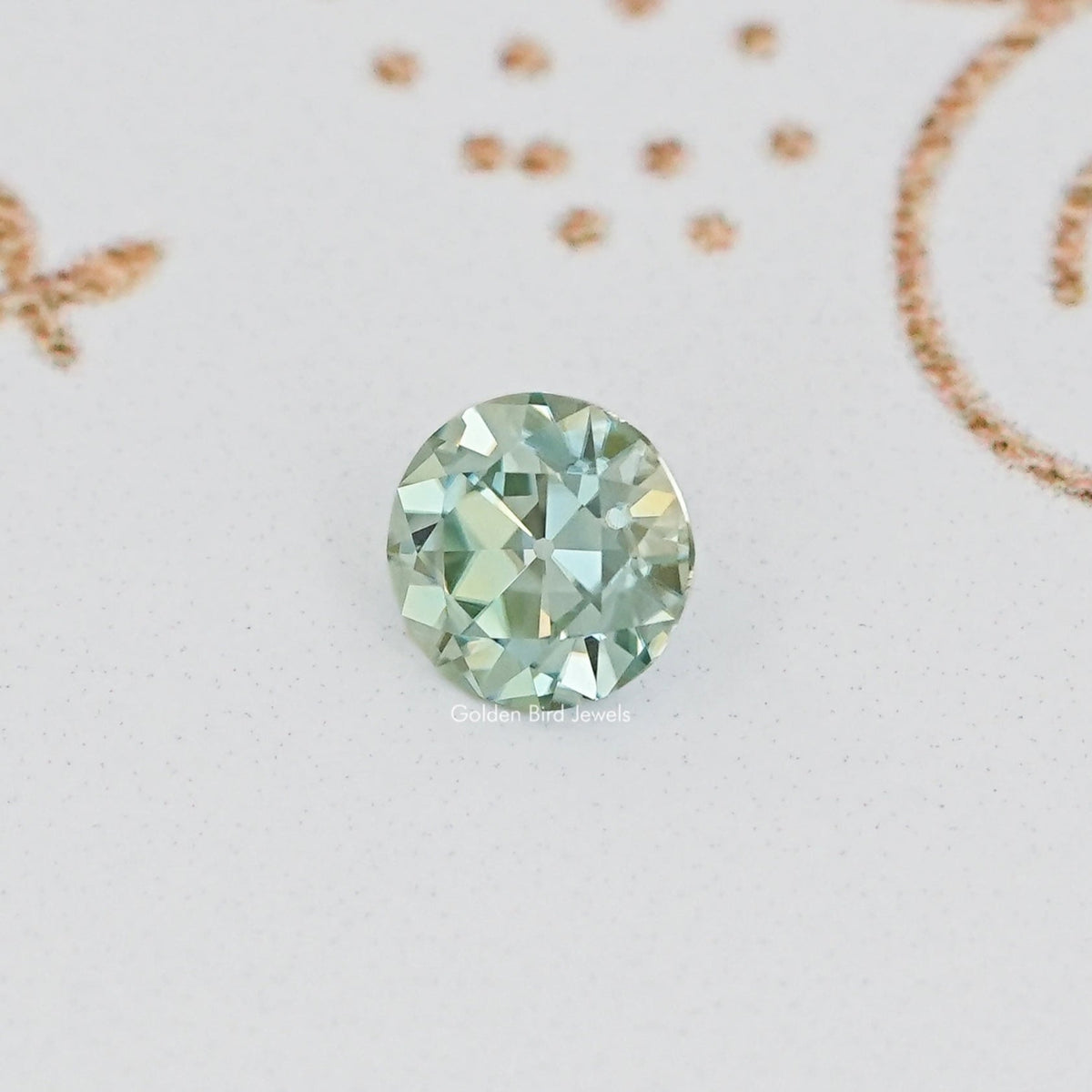 Cyan Blue Old European Round Loose Moissanite